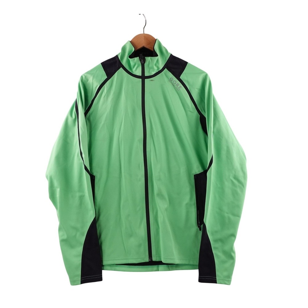 Gore Running Wear‎ Men Windstopper Jacket Lime Green Black Full Zip Size L